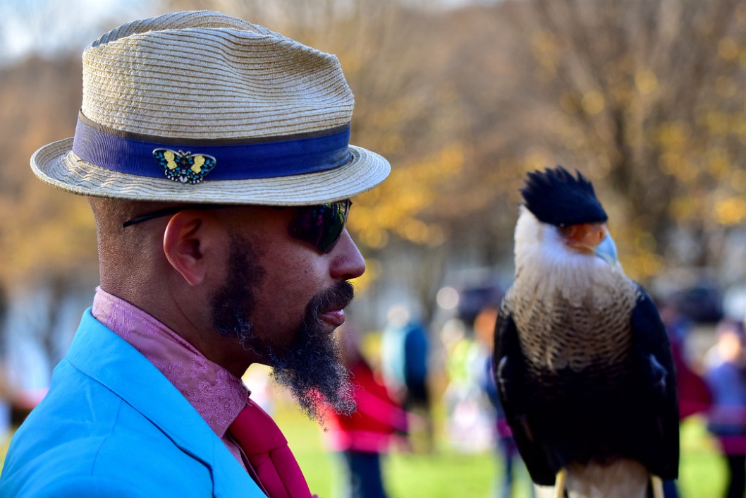 Bearded Fool With a Crested Caracara (Photo by Alexandria)