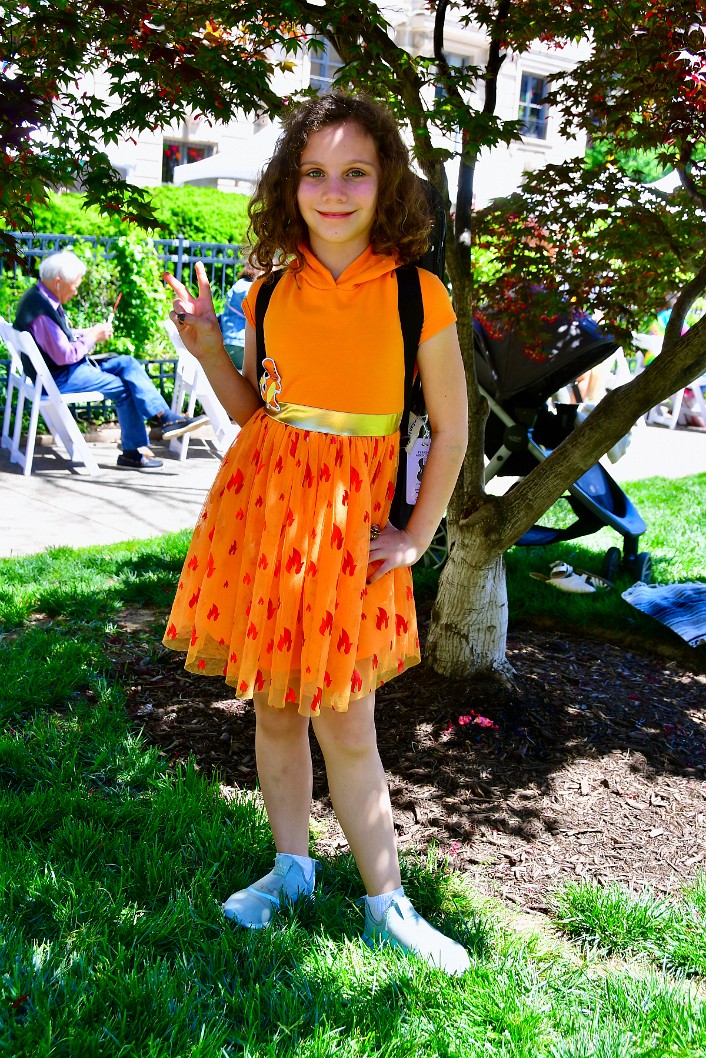 Inez in an Awesome Charmander Dress 1