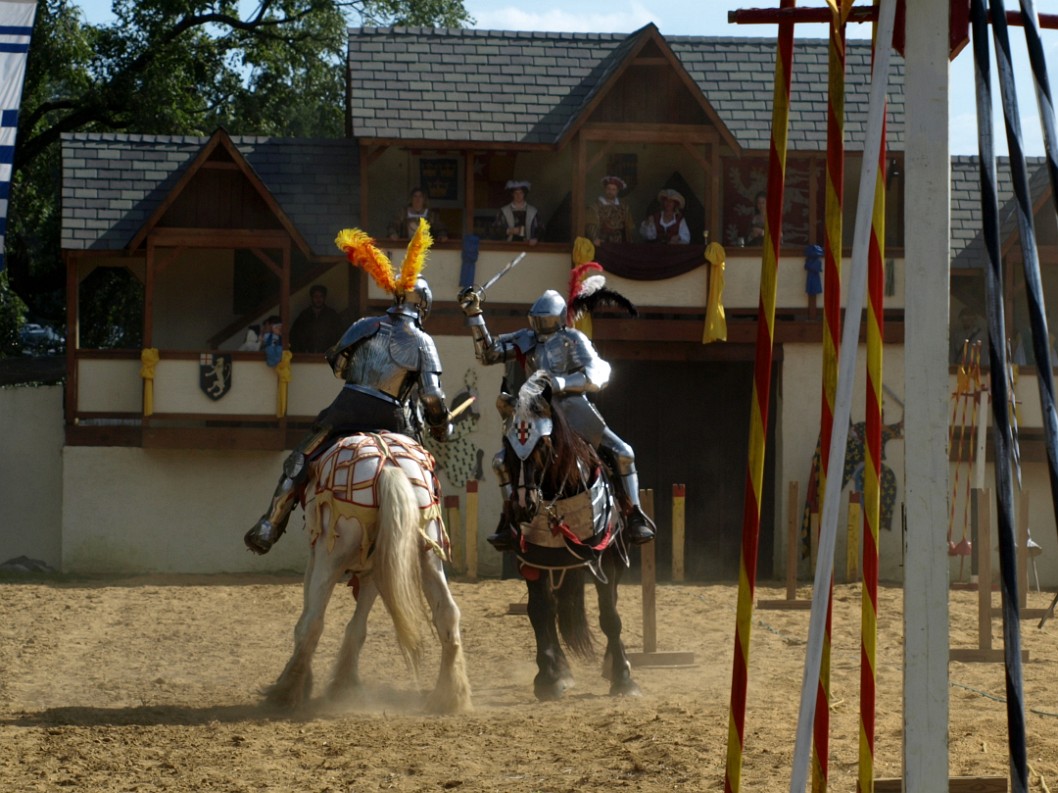 Armored Men Beating Each Other With Sticks Armored Men Beating Each Other With Sticks