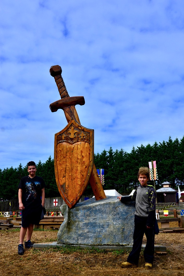 Aiesha and Malachi Hanging With a Sword in the Stone