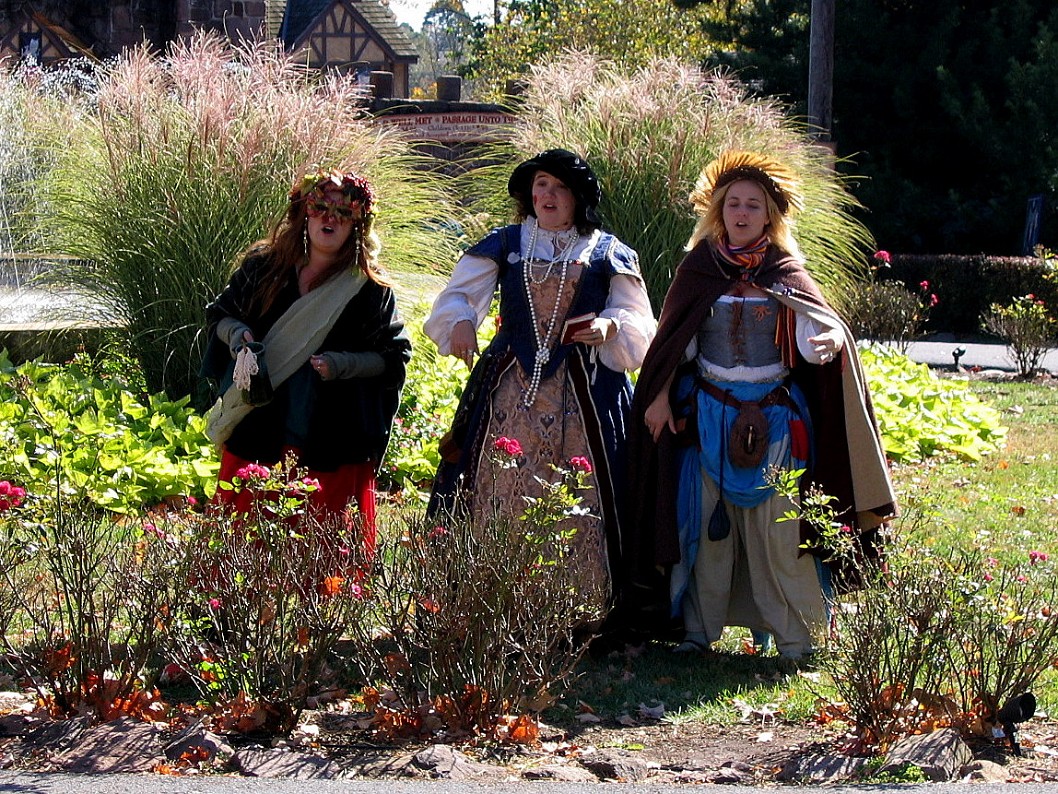 A Trio of Singers Greet Merrimakers