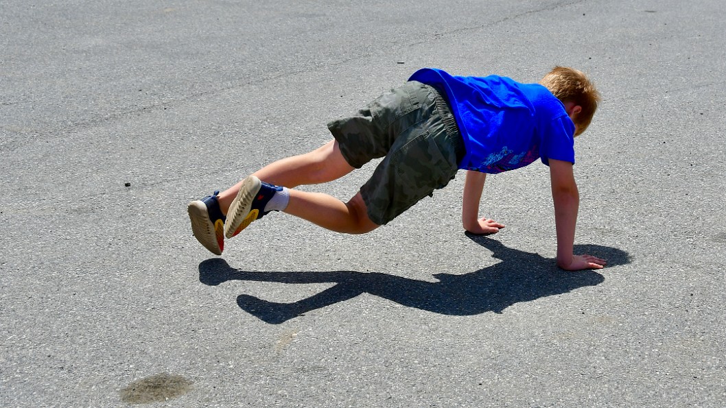 Showing Off His B-Boy Skills