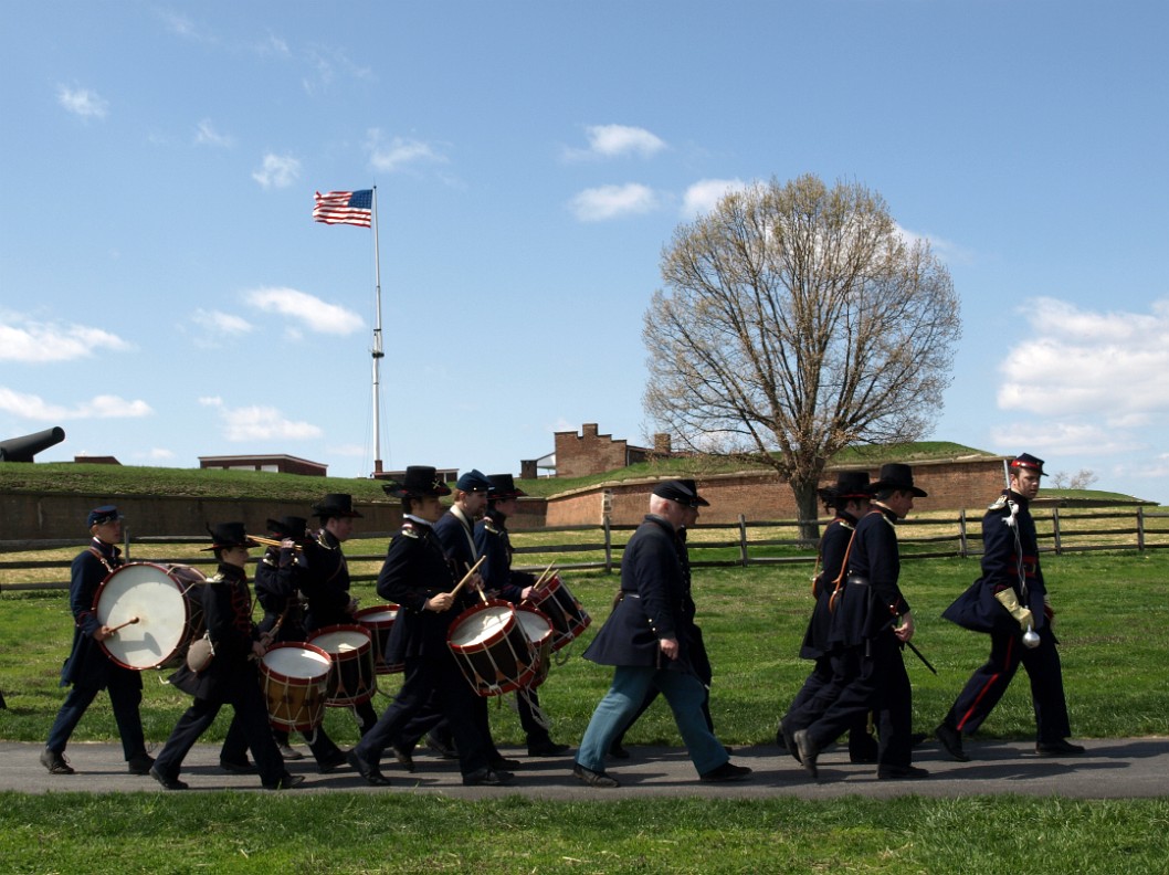 Fife and Drum Corps Marching Past the Fort Fife and Drum Corps Marching Past the Fort