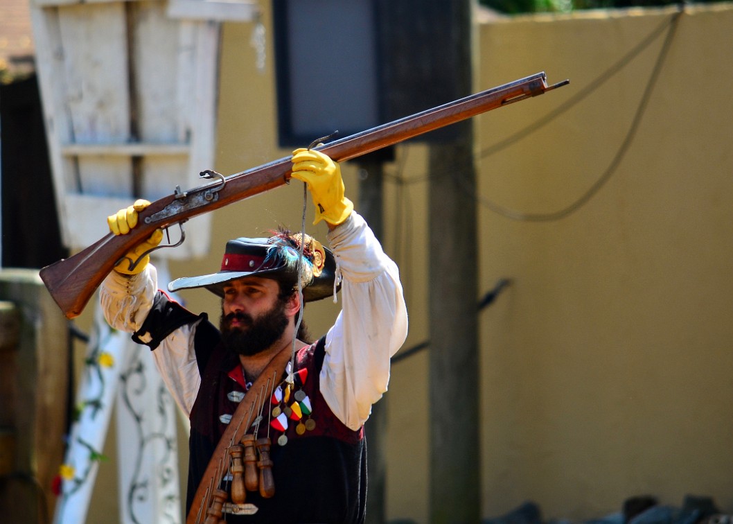 Matchlock Muzzle Loader Held Up For the Crowd