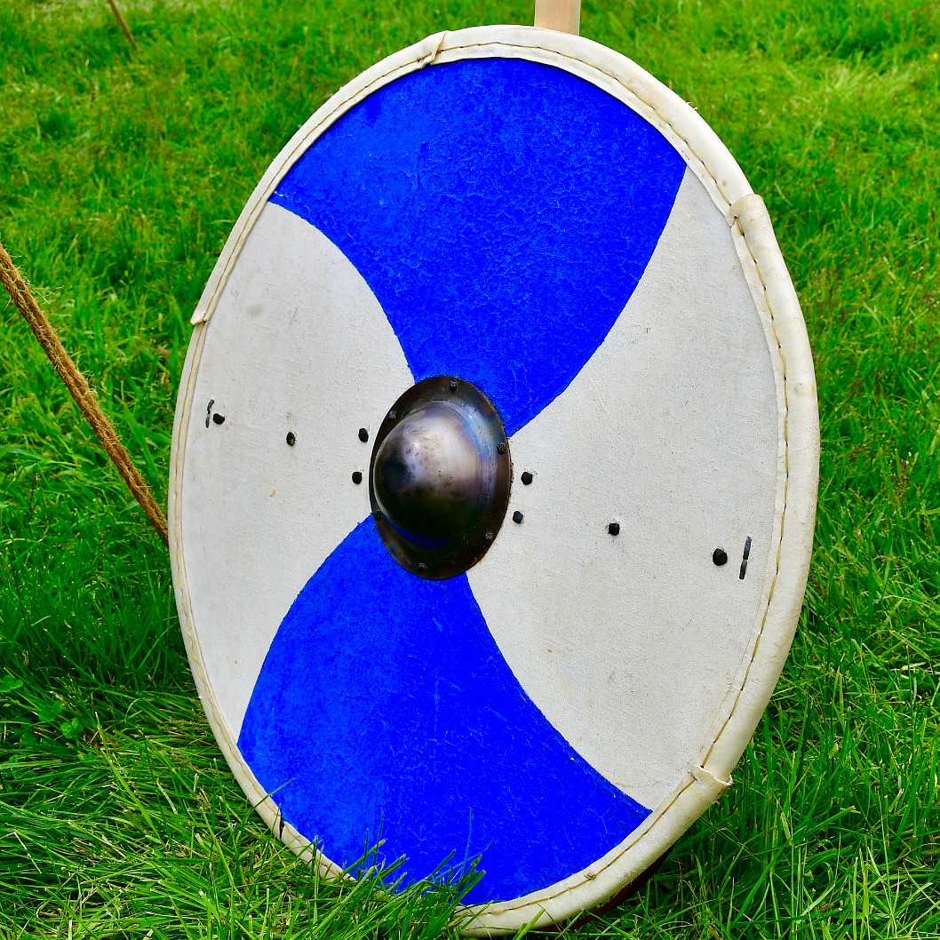 Shield in Blue and White
