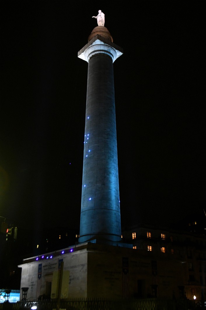 Monument With Dots of Light