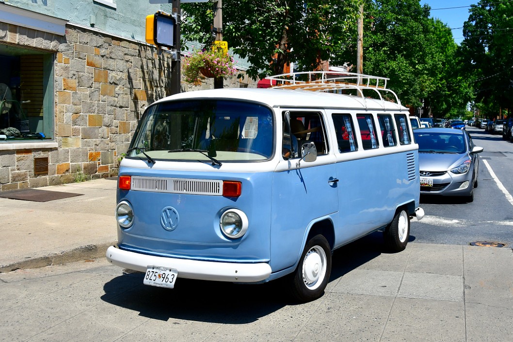 VW Van in Sky Blue and White