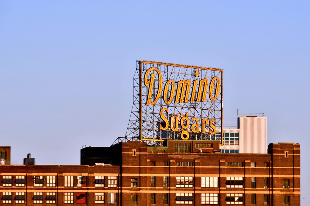 Domino Sugars Lit by the Setting Sun
