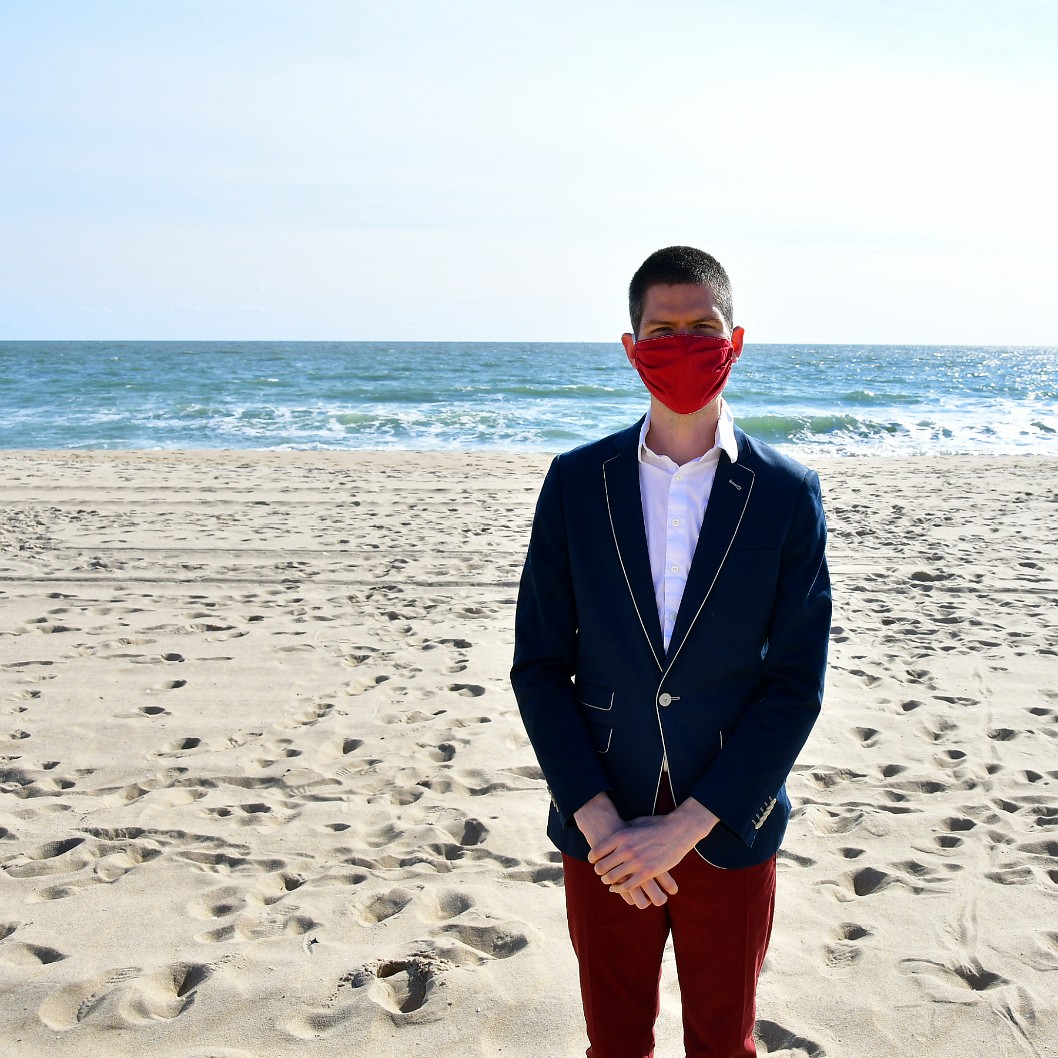 Masked Win on the Beach